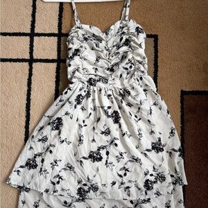 Floral Black and White Women's Dress